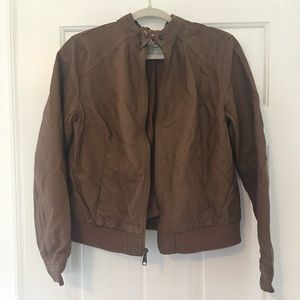 Crop Faux Leather Jacket